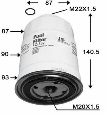 FC332J JS ASAKASHI Топливный фильтр (фото 1)