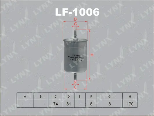 LF-1006 LYNXAUTO Топливный фильтр (фото 1)