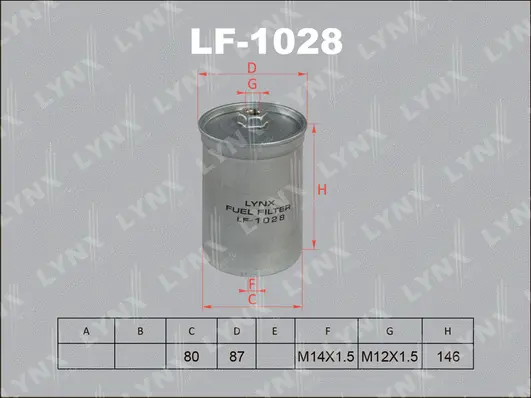 LF-1028 LYNXAUTO Топливный фильтр (фото 1)