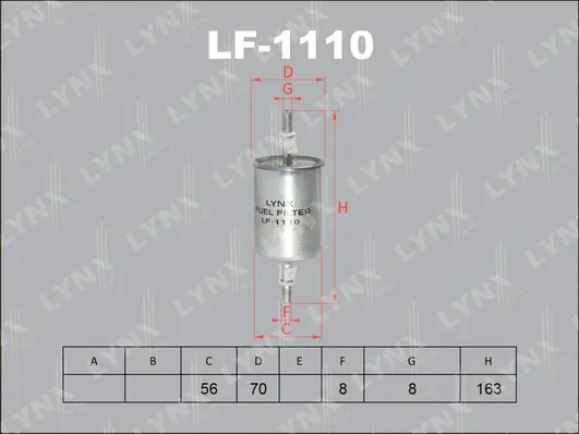 LF-1110 LYNXAUTO Топливный фильтр (фото 1)