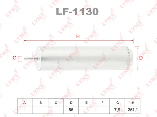 LF-1130 LYNXAUTO Топливный фильтр (фото 2)