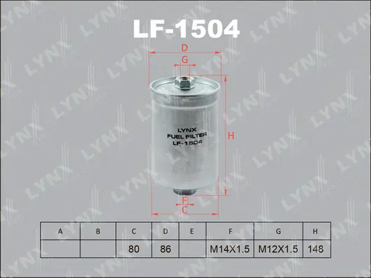 LF-1504 LYNXAUTO Топливный фильтр (фото 1)