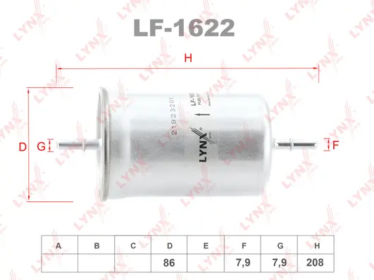 LF-1622 LYNXAUTO Топливный фильтр (фото 1)