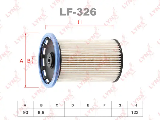 LF-326 LYNXAUTO Топливный фильтр (фото 2)