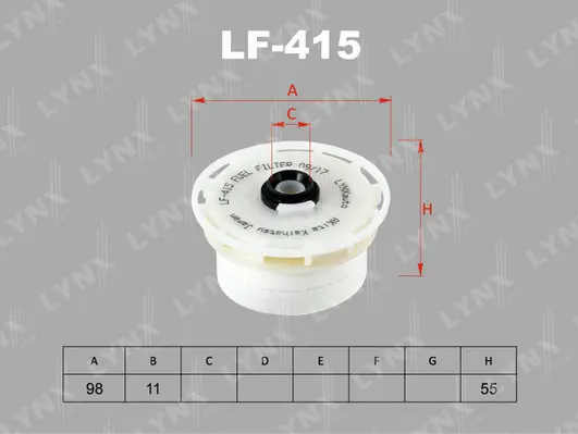 LF-415 LYNXAUTO Топливный фильтр (фото 2)