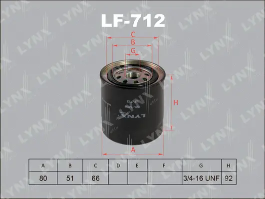LF-712 LYNXAUTO Топливный фильтр (фото 1)
