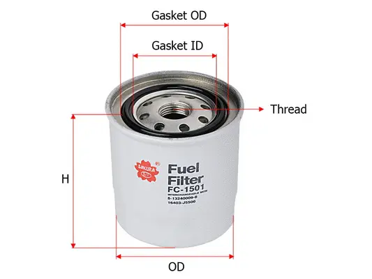 FC-1501 SAKURA Топливный фильтр (фото 1)