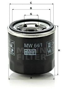 MW 64/1 MANN Масляный фильтр (фото 1)