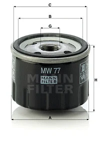 MW 77 MANN Масляный фильтр (фото 1)