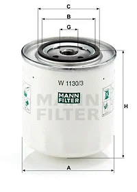 W 1130/3 MANN Масляный фильтр (фото 1)
