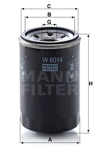 W 6014 MANN Масляный фильтр (фото 1)