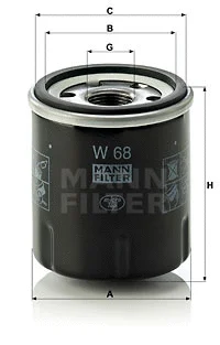W 68 MANN Масляный фильтр (фото 1)