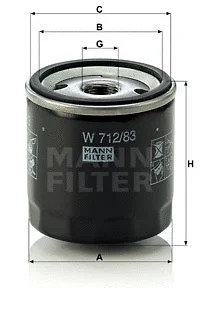 W 712/83 MANN Масляный фильтр (фото 1)