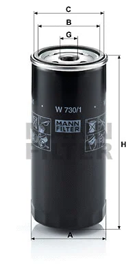 W 730/1 MANN Масляный фильтр (фото 1)