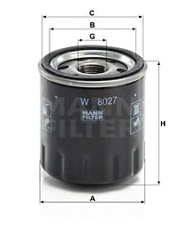 W 8027 MANN Масляный фильтр (фото 1)