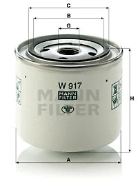 W 917 MANN Масляный фильтр (фото 2)