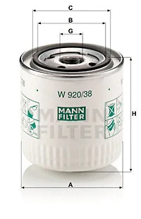 W 920/38 MANN Масляный фильтр (фото 1)