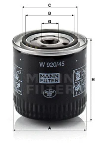 W 920/45 MANN Масляный фильтр (фото 1)