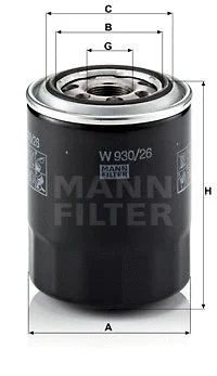 W 930/26 MANN Масляный фильтр (фото 1)