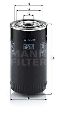 W 950/39 MANN Масляный фильтр (фото 1)