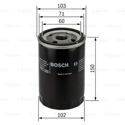 0 986 452 063 BOSCH Масляный фильтр (фото 3)