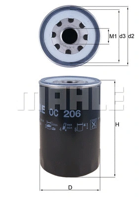 OC 206 KNECHT/MAHLE Масляный фильтр (фото 1)