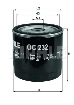 OC 232 KNECHT/MAHLE Масляный фильтр (фото 1)