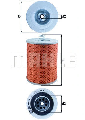 OX 71 KNECHT/MAHLE Масляный фильтр (фото 1)