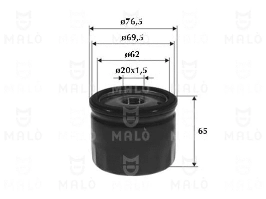 1510025 MALO Масляный фильтр (фото 1)