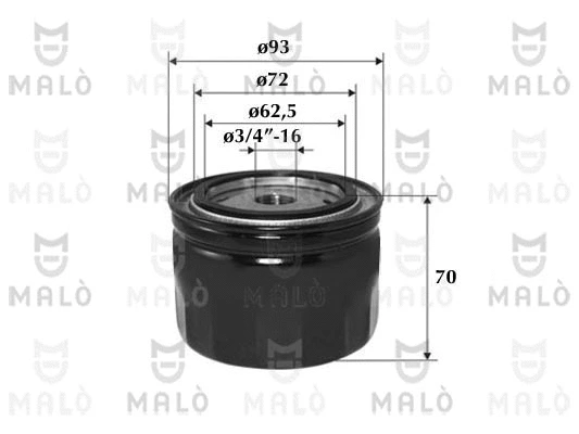 1510105 MALO Масляный фильтр (фото 1)