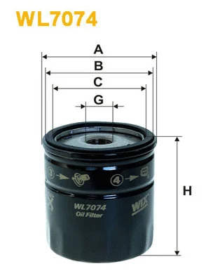 WL7074 WIX Масляный фильтр (фото 1)