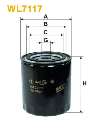 WL7117 WIX Масляный фильтр (фото 1)