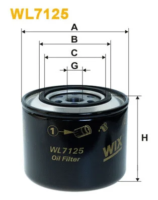 WL7125 WIX Масляный фильтр (фото 1)