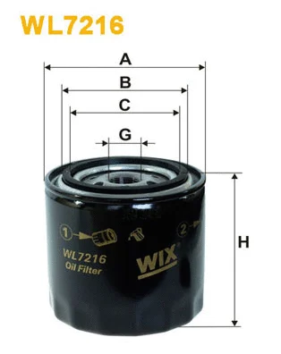 WL7216 WIX Масляный фильтр (фото 1)