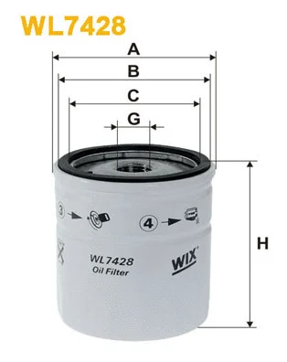 WL7428 WIX Масляный фильтр (фото 1)