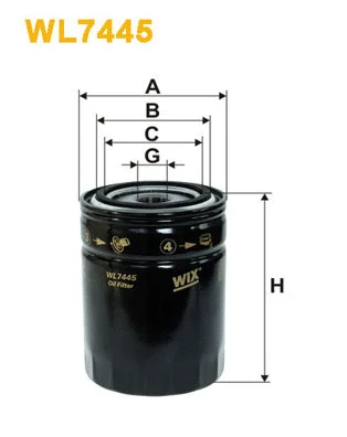 WL7445 WIX Масляный фильтр (фото 1)