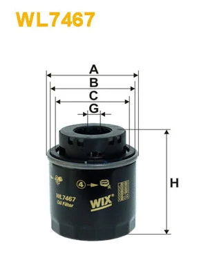 WL7467 WIX Масляный фильтр (фото 1)