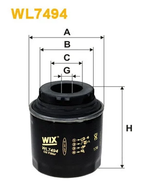 WL7494 WIX Масляный фильтр (фото 1)