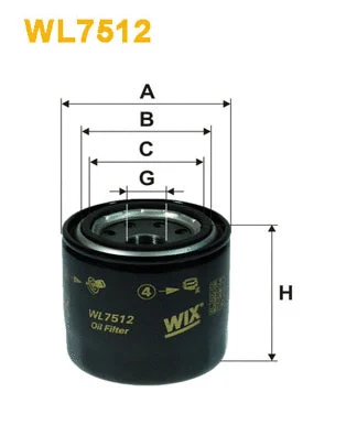 WL7512 WIX Масляный фильтр (фото 1)