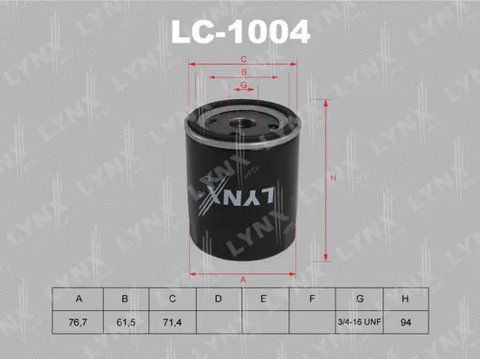 LC-1004 LYNXAUTO Масляный фильтр (фото 1)