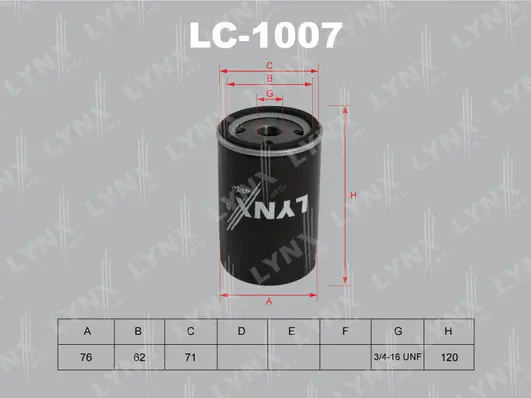 LC-1007 LYNXAUTO Масляный фильтр (фото 1)