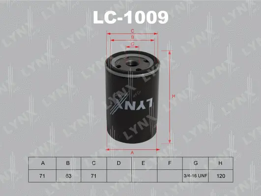 LC-1009 LYNXAUTO Масляный фильтр (фото 1)