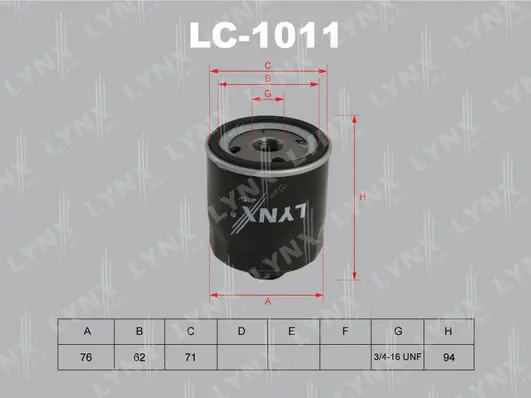LC-1011 LYNXAUTO Масляный фильтр (фото 1)