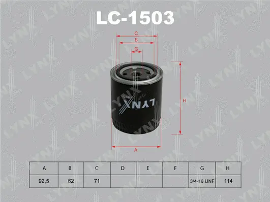 LC-1503 LYNXAUTO Масляный фильтр (фото 1)