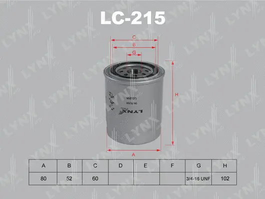 LC-215 LYNXAUTO Масляный фильтр (фото 1)