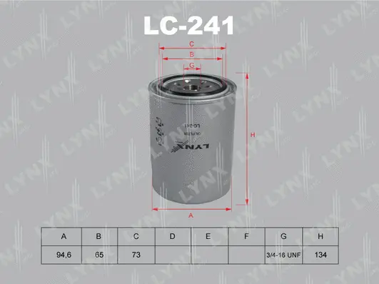 LC-241 LYNXAUTO Масляный фильтр (фото 1)