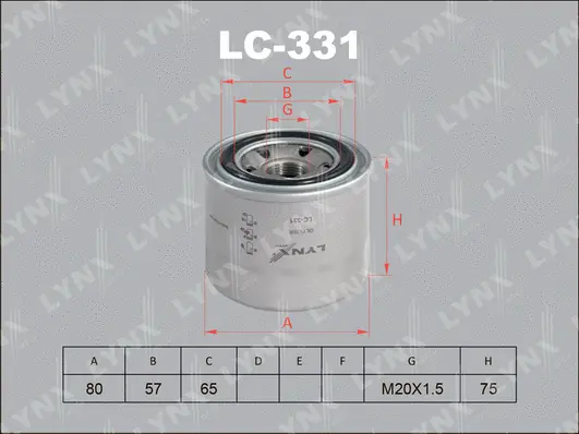 LC-331 LYNXAUTO Масляный фильтр (фото 1)