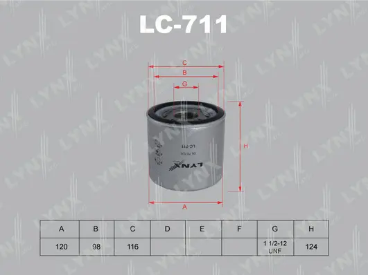LC-711 LYNXAUTO Масляный фильтр (фото 1)