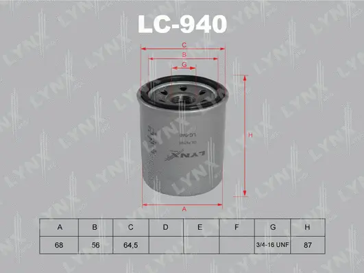 LC-940 LYNXAUTO Масляный фильтр (фото 1)