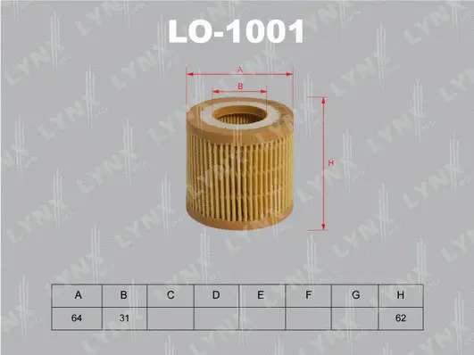 LO-1001 LYNXAUTO Масляный фильтр (фото 1)